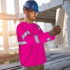 A-SAFETY Pink hi vis Long Sleeve Shirts (Pink M)
