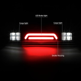 DNA MOTORING 3BL-F15004-3D-LED-BK-SM Black Housing 3D LED High Mount 3rd Third Brake Light [Compatible with 07-10 Sport Trac / 04-08 F150 / 04-08 Lobo / 06-08 Mark LT]