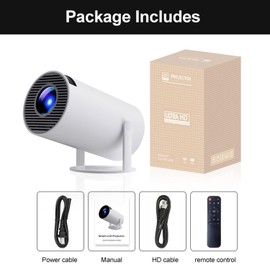 Cozioz Portable Mini Projector – Supports 4K and 1080P, Features Android System, WiFi 6, Bluetooth, Automatic Keystone Correction, 180° Rotatable Design for Outdoor Movie Viewing from Phones
