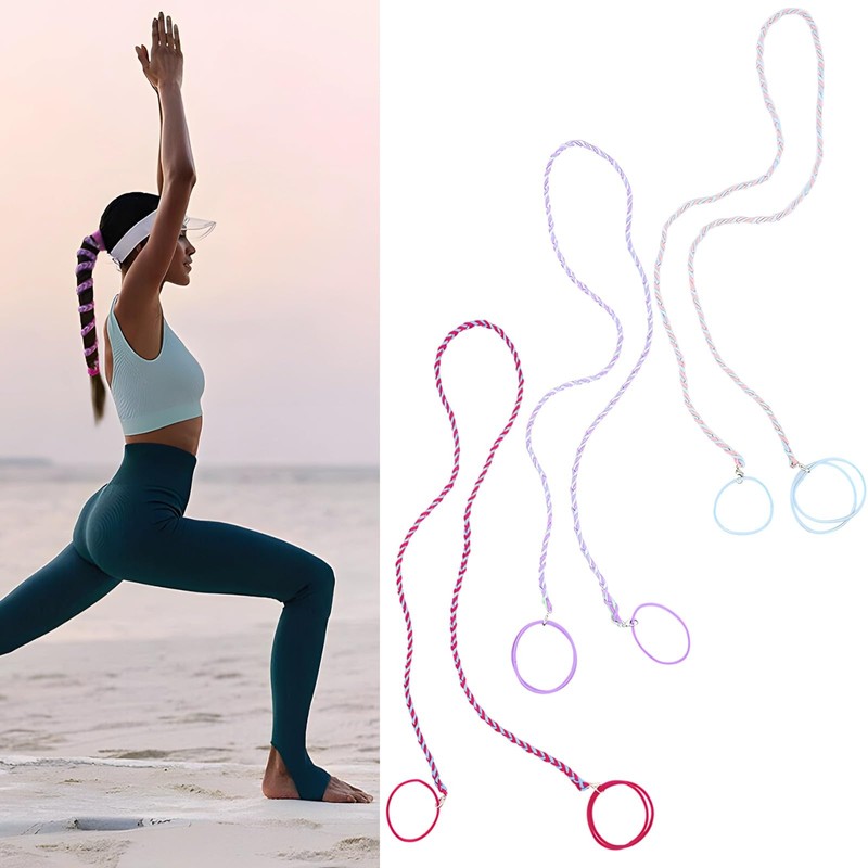 3 PCS Elastic Spiral Hair Ties, 25 Inches Braided Elastic