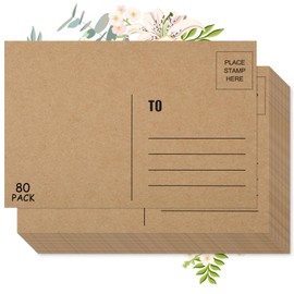COIDEA Blank Postcards for Mailing, 80 Post Cards for Mailing, 300 GSM Kraft 4 x 6 inches Cardstock Paper Mailable Printable Postcards Bulk for Birthday, Thank You, Business Postcards