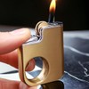 HOCERAA Creative Ring Buckle Lighter, Metal Grinding Wheel, Retro Open