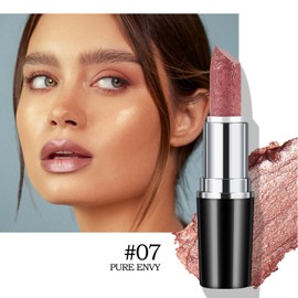 ARCHIDATE Shimmer Metallic Lipstick for Women Long Lasting, Waterproof and Smudgeproof, Lightweight Hydration Formula Smooth & Non-Sticky, High Pigmented Full-Coverage Buildable Color Shimmer Lipstick