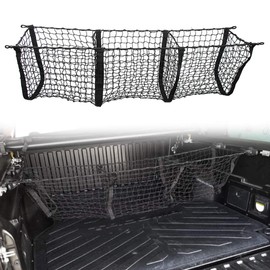 Three Pocket Pickup Truck Cargo Net Fit for Toyota Tacoma 2013-2019 Cargo Organizer Storage Net