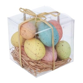 Gisela Graham Set of Hanging Speckled Easter Egg Decorations