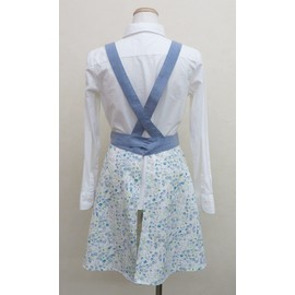 Medium Floral Print Back Cross Flare Apron BL