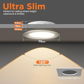 ALUSSO LIGHTING ALUSSO LIGHTING LED Einbaustrahler 12V, 3000K 4000K 6000K LED Spot 12V-20V, 4W 300LM Einbauspots LED 55-58mm fr Wohnmobil Spiegelschrank Wohnwagen Van,Nickel,6er Set