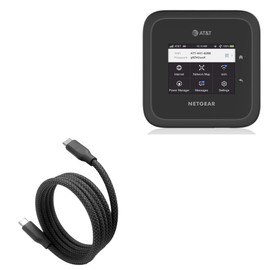 BoxWave Cable Compatible with Netgear Nighthawk M6 Pro Mobile Hotspot (MR6500) - SnapWrap PD Cable (3ft) - USB-C to USB-C (240W), Type C Magnetic Coil Braided Charge Sync - Jet Black