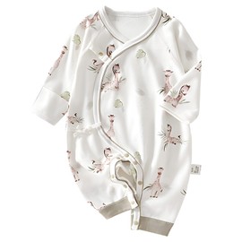 Cherie Kids 100% Organic Cotton Soft 0-6 Months Newborn Baby Romper Jumpsuits for Boys and Girls Unisex Long Sleeve