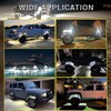 6 Pods White LED Rock Lights with Switch Extension Harness,