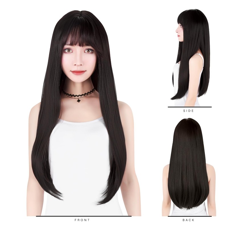 TefuRe C-8211-Nbk Wig, Long, Full Wig, Women's, Small Face, Natural,