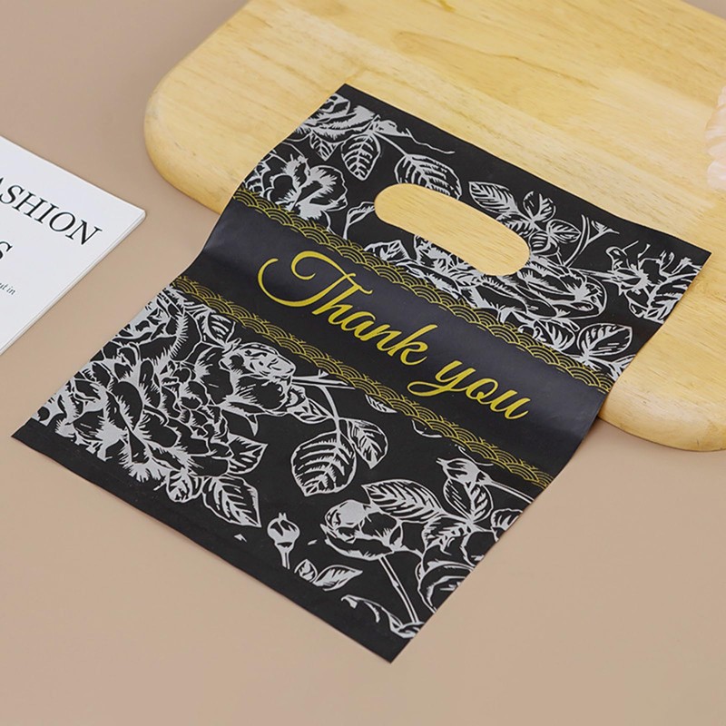 100 Pcs Thank You Gift Bags with Handles, 6x8 Inch