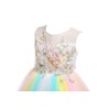 Weileenice Ivory Flower Girl Dress Rainbow Embroidery Pastel Tulle Girls