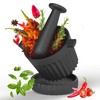 UKEMEN Cast Iron Mortar and Pestle Set, 3-Piece Small Garlic