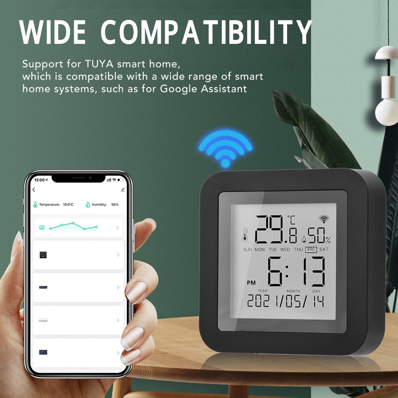 Temperature Humidity Monitor Wifi Portable Support for TUYA Hygrometer Thermometer