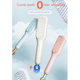 Self-Cleaning Anti-Static Massage Comb, Retractable Rotary Lift Self-Cleaning Hair Brush, Women's Hair Styling Tool