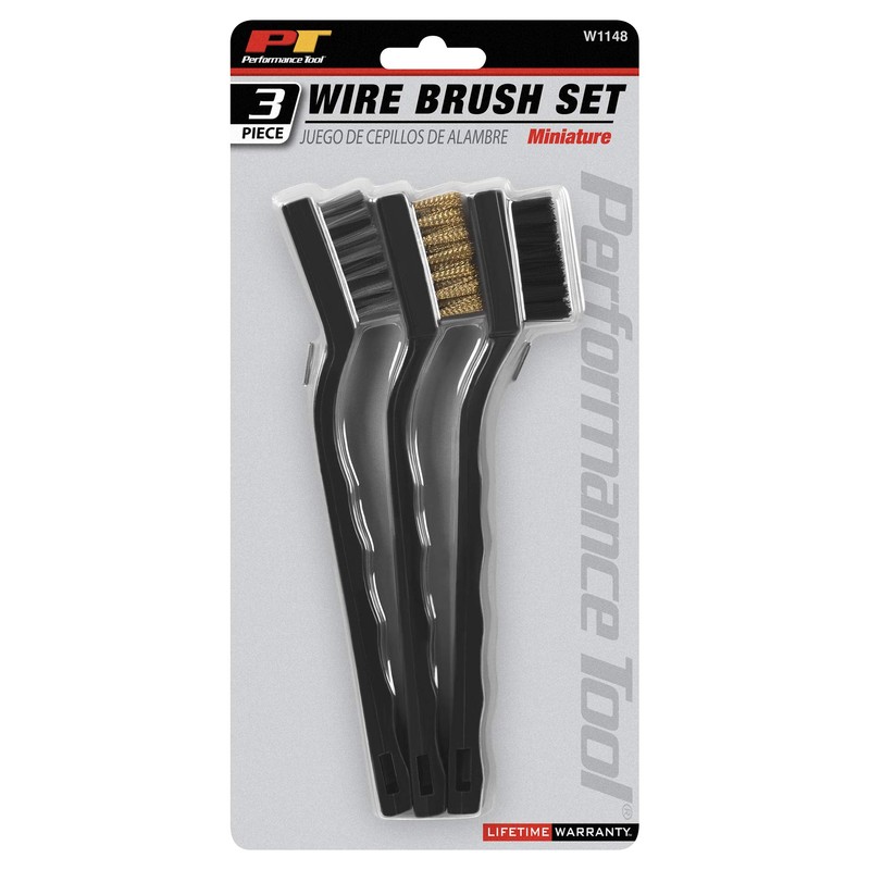 Performance Tool W1148 Miniature Brass, Nylon and Stainless Steel Brush