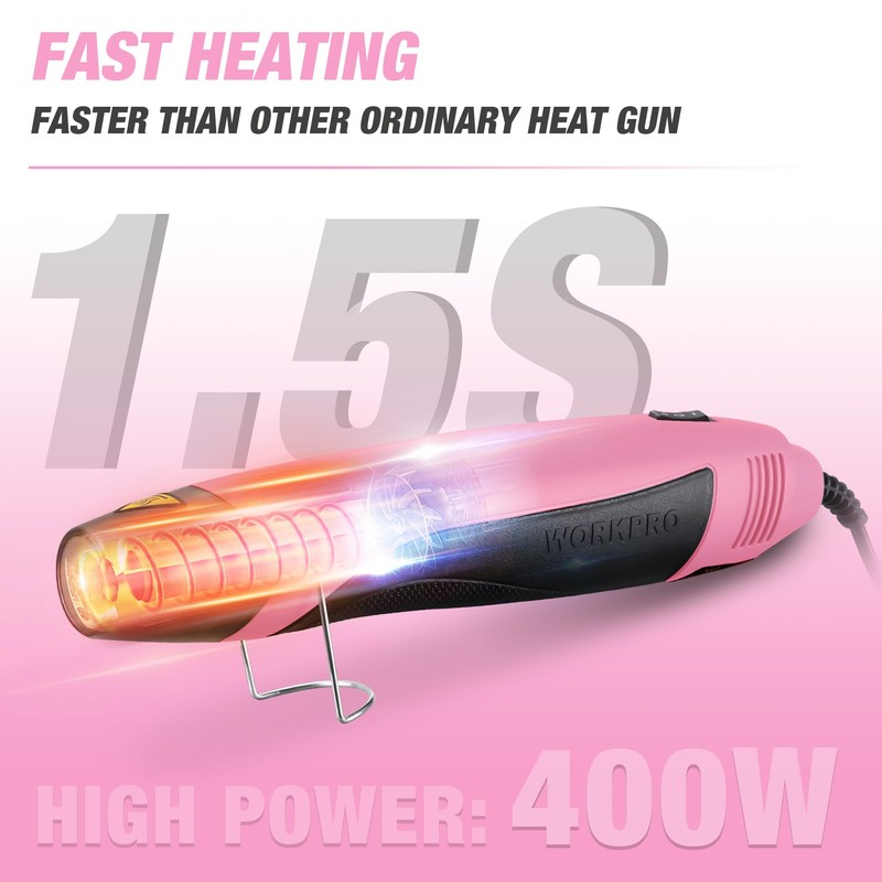 WORKPRO Heat Gun, 400W Mini Hot Air Gun with Reflector