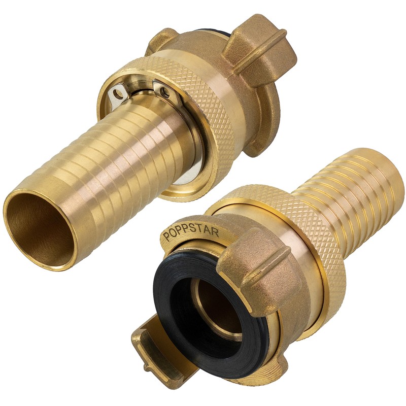 POPPSTAR 2x Brass Suction and High Pressure Coupling (Geka system