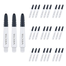 WINMAU Vecta White Short Polycarbonate Dart Stems (Shafts) - 10 sets per pack (30 dart stems in total)
