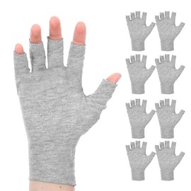 4 pares de guantes de algodón sin dedos, guantes de algodón sin dedos de hidratación durante la noche para manos secas, 5 puntas de los dedos abiertos
