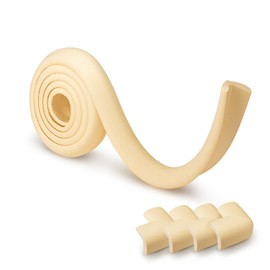 KOME Corner Guard Cushion, 6.6 ft (2 m) Length + Corner x 4 Piece Set, Table, Repeat Type, Thickness 0.5 inches (12 mm), No Glue Residue, Corner Protection, Furniture, Corner Cover, Guard Coperta