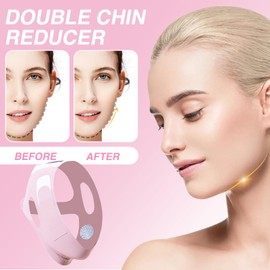 COWANIEE V Line Face Lifting Chin Mask, Reusable Pink Cool Type Chin Lift Mask for Women Men