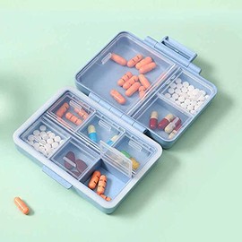 GeorgeX Organizador de Pastillas con 9 Compartimentos Organizador Diario de Pastillas Vitamina, Aceite de Pescado, Uso Diario