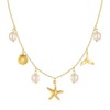 Jemant Starfish Shell Pearl Charm Necklaces For Women Gold Stainless
