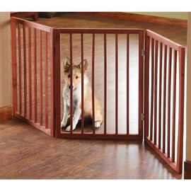 Folding Wood Pet Gate- 3 Sections