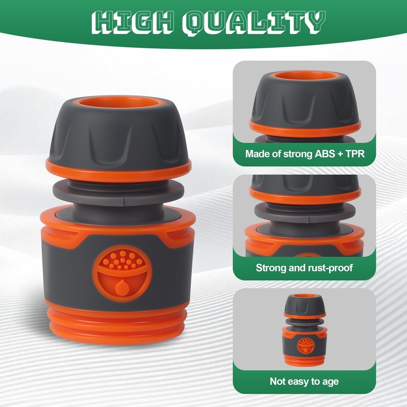 Hose Connector, Hose Coupling 1/2 Inch with 2 Y-Splitter and