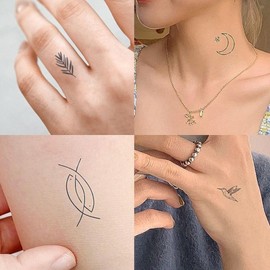 2-Week Lasting Natural Waterproof Henna Tattoo Sticker Mini Tattoo Sticker - Type B 3ea