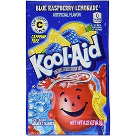 Kool-Aid Ice Blue Raspberry Lemonade Unsweetened Soft Drink Mix, 0.14-Ounce Envelopes