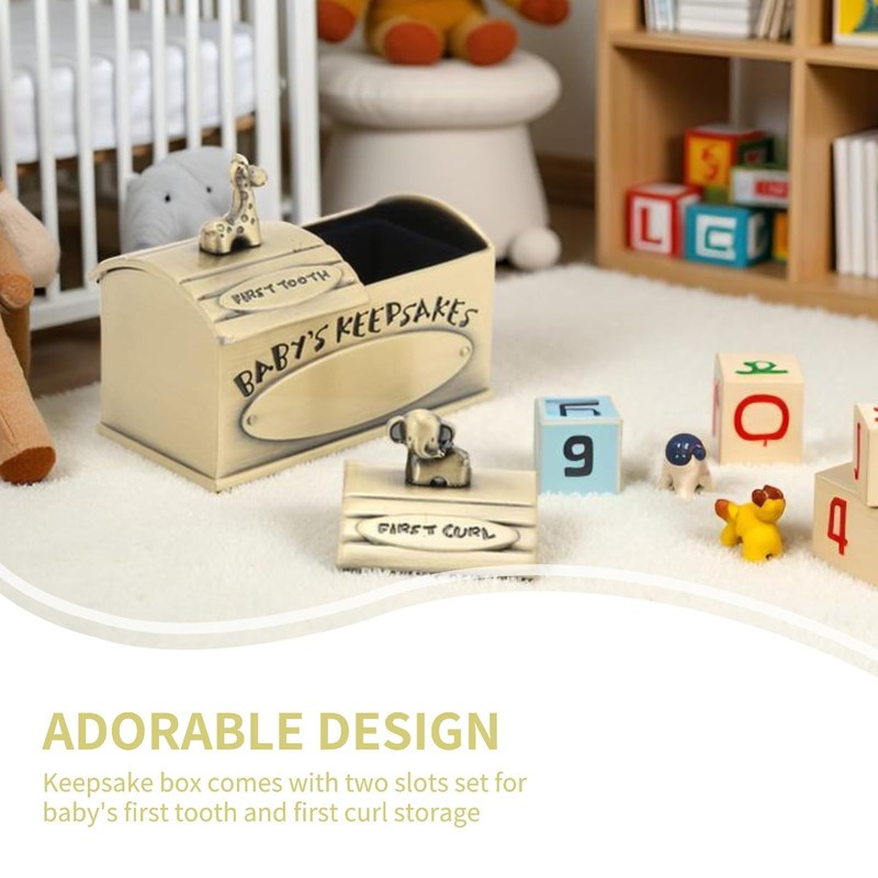 Cyrank Baby First Tooth and Curl Keepsake Box, Tooth Holder