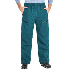 Rain Pants Mens Waterproof Rain Over Pants Windproof Hiking Pants Lake Blue