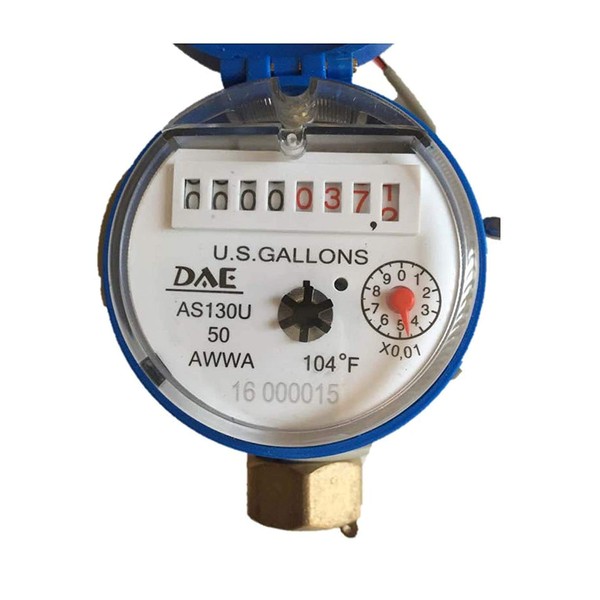 DAE AS130U-50P 1/2" Water Meter with Pulse Output, Measuring in