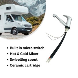 Water Tap 12V Micro Switched Faucet Hot & Cold Roma Mixer For Campervan Caravan Motorhome Boat