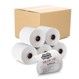 Premium BPA-Free 55 GSM Thermal Paper Rolls for Clear Printing - 2.25”x50ft | 10 Pack