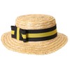 Straw Boater HAT with Ribbon & Bow Quality School Accessory