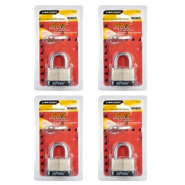 Defense2 Chrome Plated 1 3/4 Inch Laminated Padlock, 4 Pack