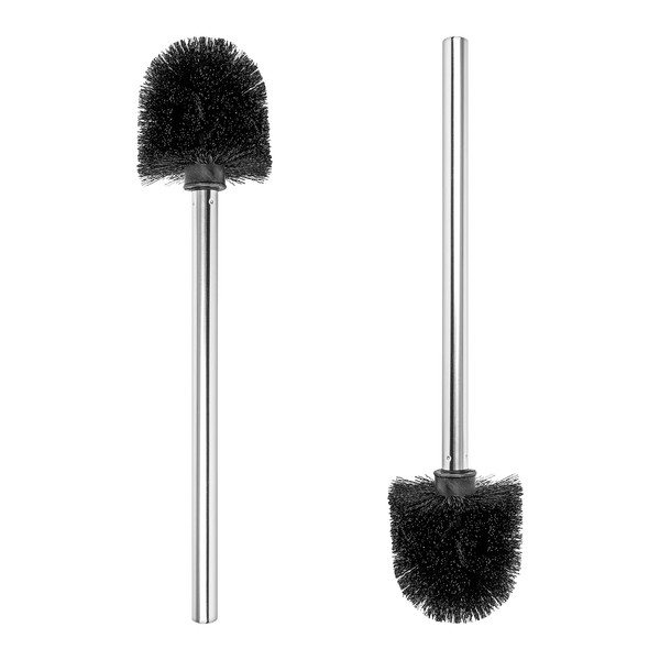 Premium Toilet Brush Set, 2 Pieces, in Black, Stainless Steel