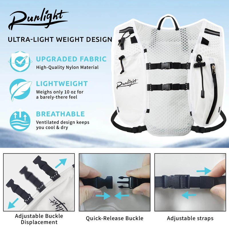 Running Vest Women Men,ight Reflective Hydration Vest Pack with 1500ml