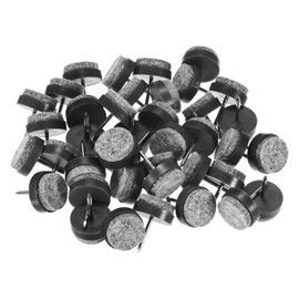 M METERXITY 40-Pack Furniture Felt Pads Nail-on, 0.79" (20mm) Heavy Thickening Felt Round Pad for Chair/Table, Hardwood Floor Protector [Black]