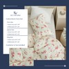Red Floral Duvet Cover Queen, 3 Pieces Soft Breathable Cotton