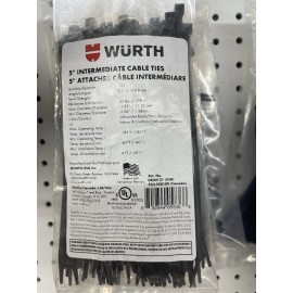Wurth 5” Intermediate Cable Ties-UV Black (100 Pack)