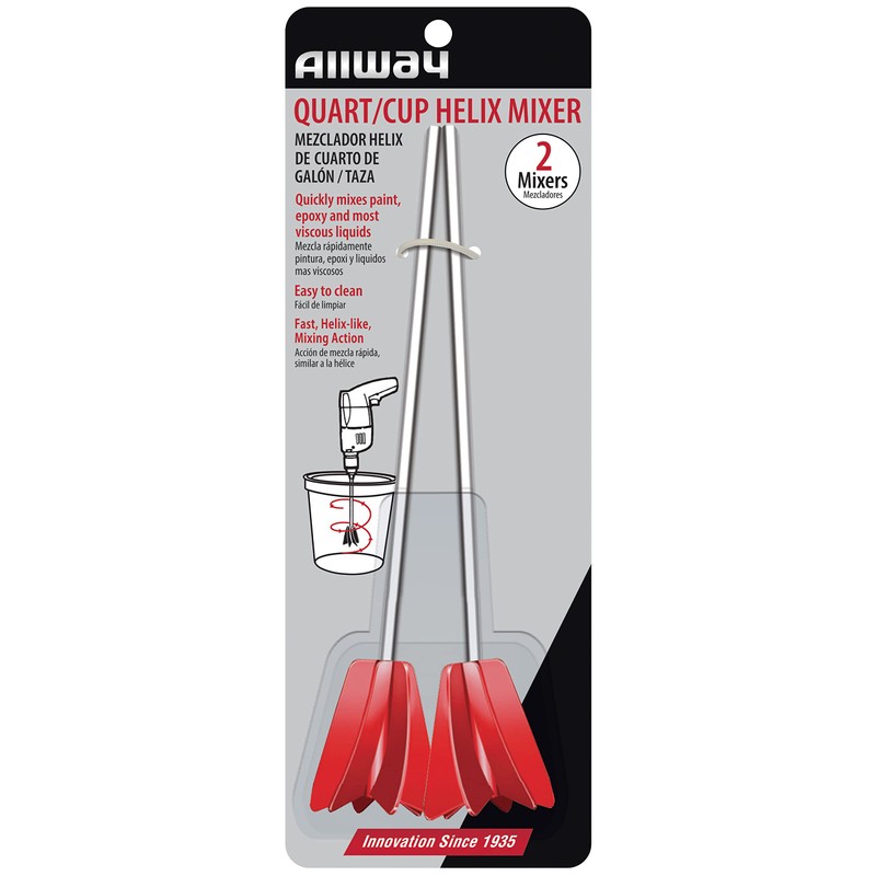 ALLWAY HMQ Helix Paint Mixer Drill Attachment for 1-Quart and