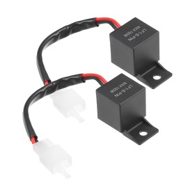 X AUTOHAUX 2 Pcs 2 Pins 12V Electronic LED Flasher Relay for Motorcycle Fixes Turn Signal Light Bulbs Flash Rate Flasher Relay Wiring Connectors