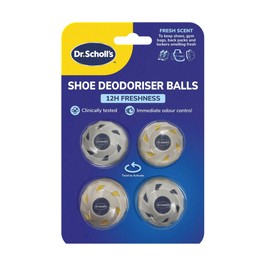 Dr. Scholl's Shoe Deodoriser Balls - Keeps Shoes, Football Boots, Gym Bags Smelling Fresh, Clinically Tested Shoe Deodoriser with 12-Hour Freshness, Reusable and Long-Lasting, Shoe Odour Eliminator