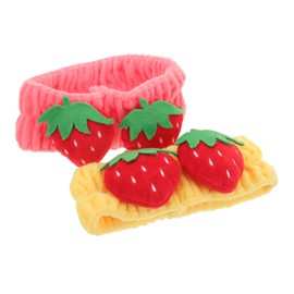 Healeved 2pcs Strawberry Hairband Set Makeup Headband for Facial Washing Spa Headband for Women Fashion