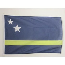 AZ FLAG CURAÇAO FLAG 2' x 3' for outdoor - CURAÇAOAN FLAGS 90 x 60 cm - BANNER 2x3 ft Knitted Polyester with rings